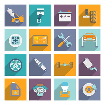 Iconos de reparación de automóviles eps