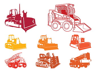 Construction Equipment Silhouettes ai vector