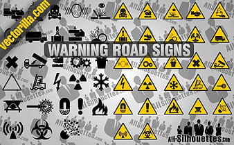 27 Warning Road Signs csh ai vector