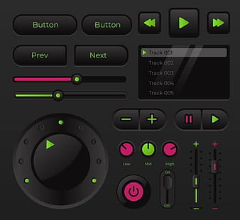 การควบคุม UI เพลงเสียงที่ทันสมัย eps svg