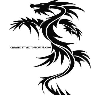 diseño de vector de tatuaje tribal de dragón eps