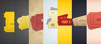 7 Styled Tickets psd vector