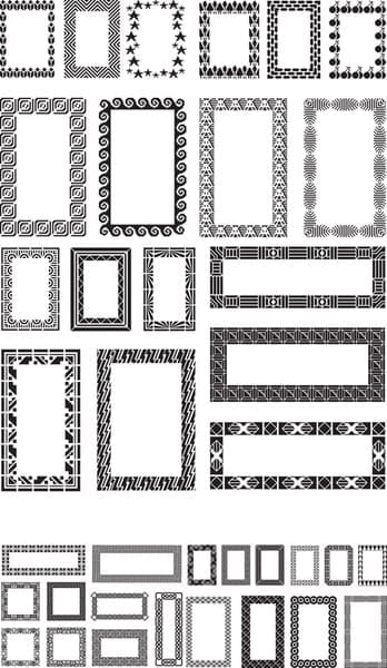 Different black frames vector set ai