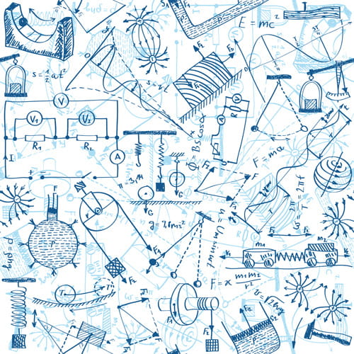 School elements vector pattern set eps