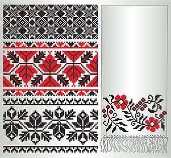 Ukrainian styles embroidery pattern vectors  svg