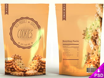 Snacks Product Bag Mockup psd vector