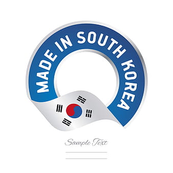 Made in South Korea flag blue color label button banner vector ai