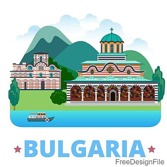 Bulgaria travel elements design vector eps