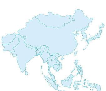 outline vector map of asia eps