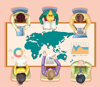 Business people working on the table eps vector