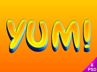 Yum! Text Layer Style psd vector