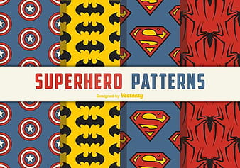 Superhero Seamless Vector Patterns svg pat psd ai