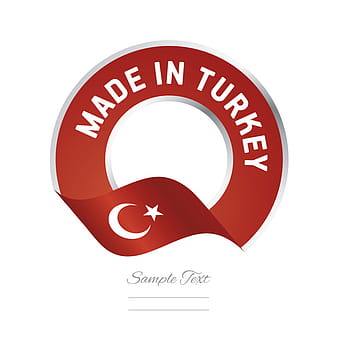 Made in Turkey flag red color label button banner vector ai