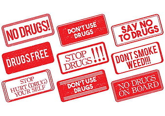 No Drugs Stamp Vector eps