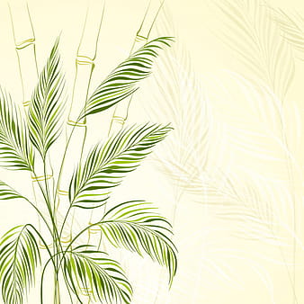 Palm tree over bamboo forest eps vector