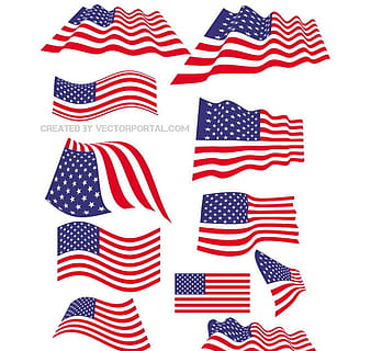 conjunto de vetores da bandeira americana eps