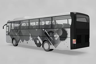 Bus mockup psd vector