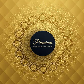 fondo dorado premum con decoración mandala eps