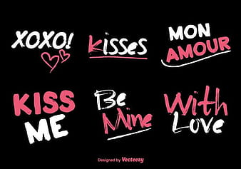 Vector Hand Drawn Lettering Love Set ai svg