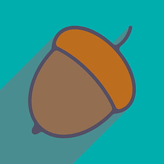 Flat with shadow icon and mobile application acorn vector ai eps