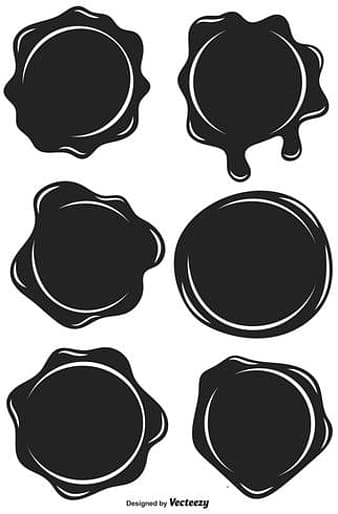 Set Of Black Stamp Wax Seal - Vector Flat Style Icons ai svg
