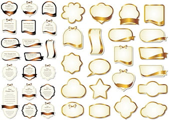 Gold ribbon label vector eps