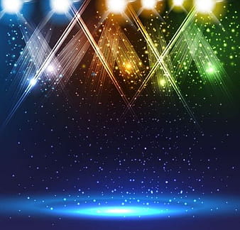 Spotlights on stage with blue background vector eps