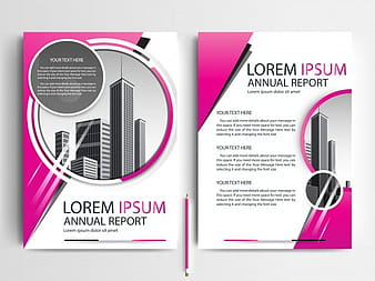 Business brochure template with Pink Circle shapes eps vector