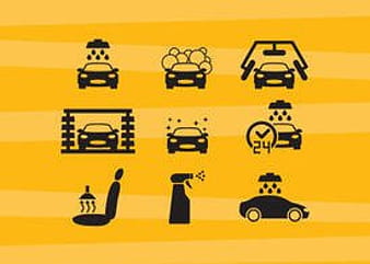 Car Wash Vector Icons ai