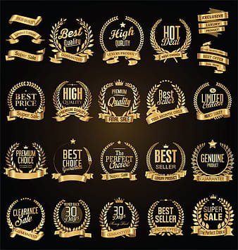 Corona de laurel dorado con cintas doradas ilustración vectorial ai