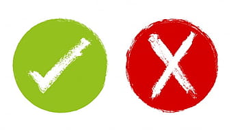 Check and cross signs paint design eps vector