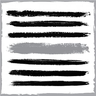 Black brush strokes set eps vector