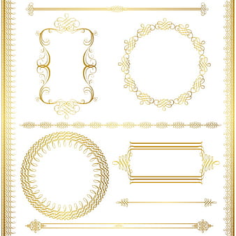 Golden decor calligraphy with frame and borders vector 15 eps