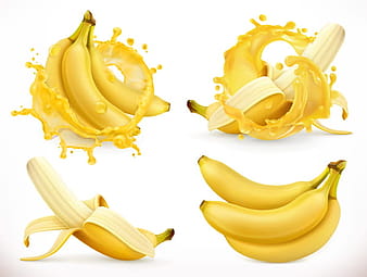 Banana juice and splash vector eps