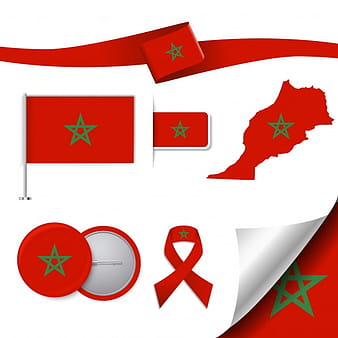 Moroco representative elements collection eps vector