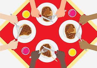 Dinner With Diverse Friends eps svg vector