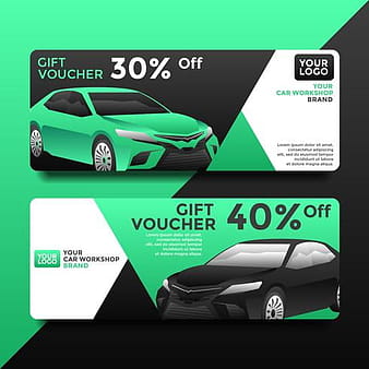 Car Workshop Gift Card Voucher Templates Vector svg eps