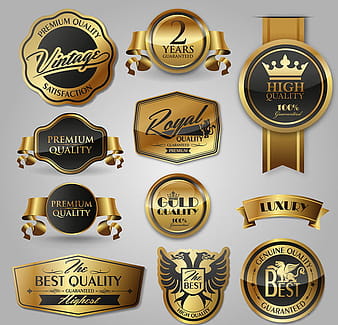 Vector de lujo de etiquetas de oro de textura de vidrio ai