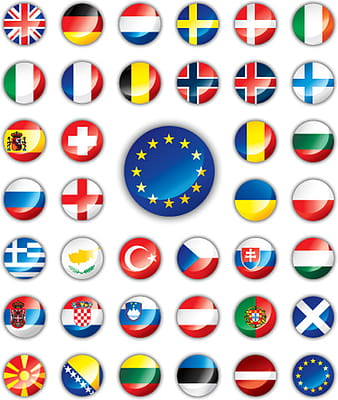 Set of world flags icons mix design vector eps