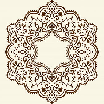 Ornamental round lace with damask and arabesque elements eps vector