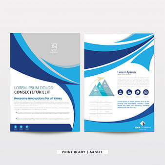 Modern wavy curved brochure template eps vector