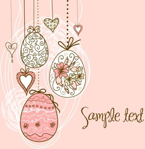 Handpainted easter pattern  vector eps