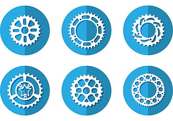 Bike Sprocket Vector Icons ai