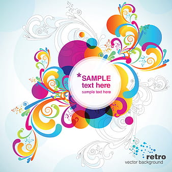 Conjunto de arte de fondos de vector de remolino de color eps