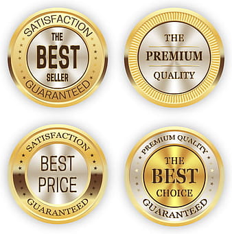 Shiny round golden certification icons ai eps vector
