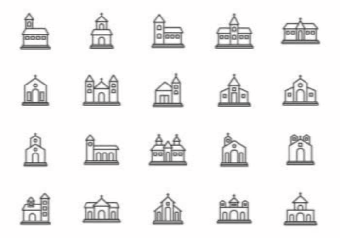 เวกเตอร์วัดและโบสถ์ฟรี eps svg | UIDownload