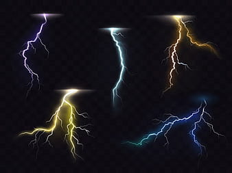 Lightning flash glowing light effects vector set eps