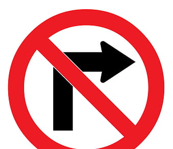 no right turn vector sign ai