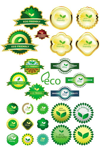 Green eco-label eps vector