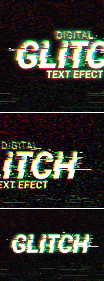 Digital Glitch Text Effect psd vector